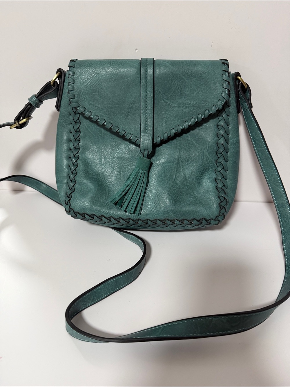 Teal Tassel Crossbody Bag - Women